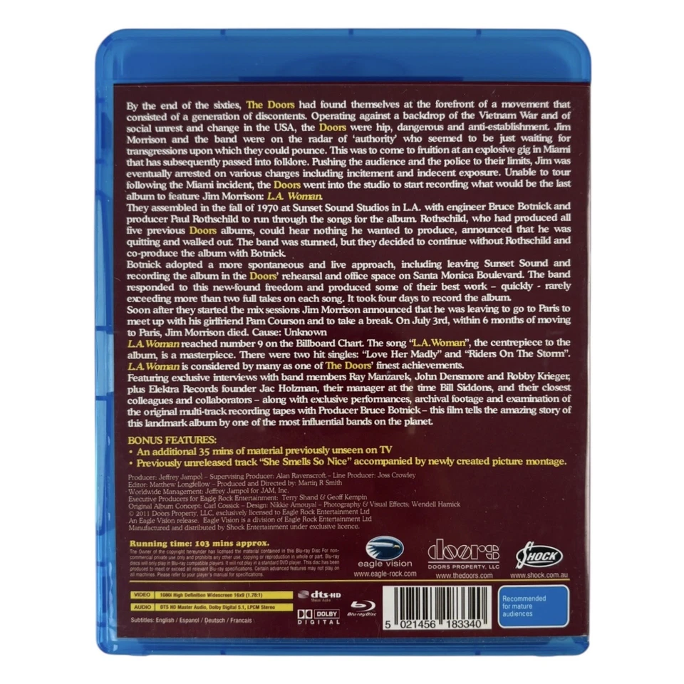 The Doors: Mr. Mojo Risin': The Story of L.A. Woman (Blu-ray, 2011) Region B - Image 2 of 4