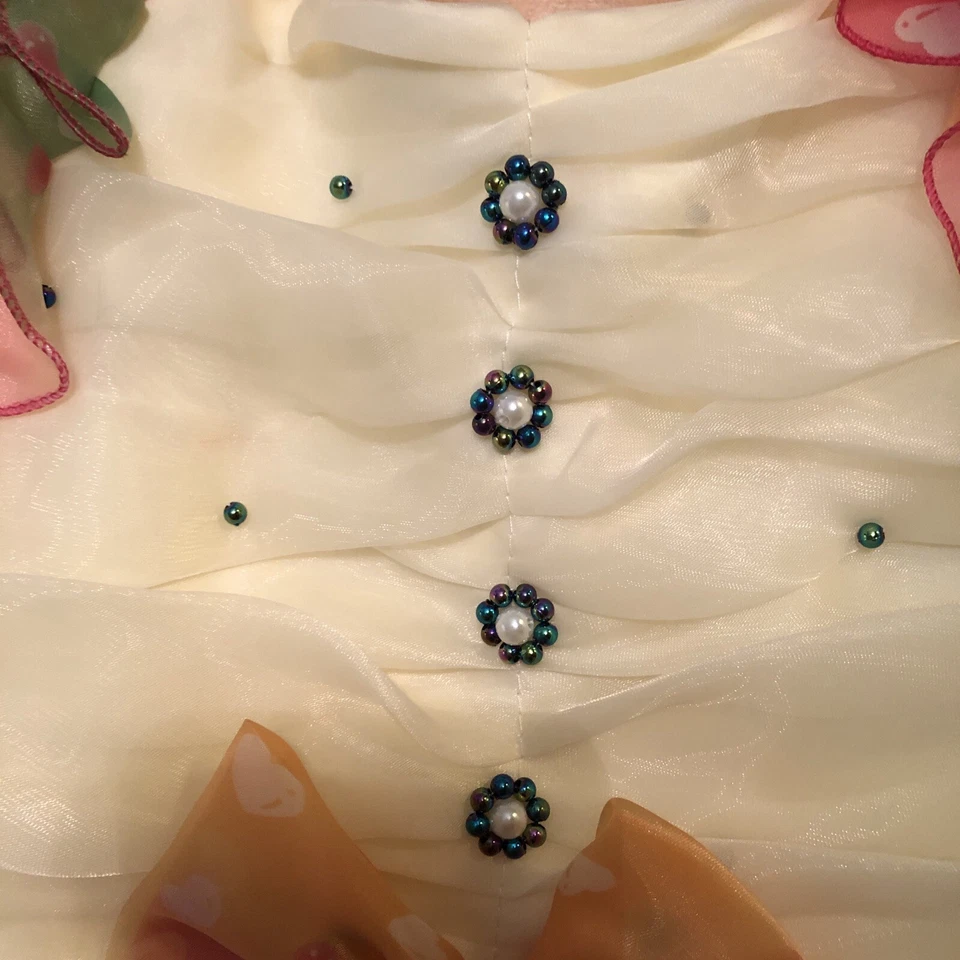 NUEVO CON ETIQUETAS~ Vestido de fiesta Richie House Niñas 9/10 Elegante Concurso Volantes Dama de honor Foto 3 de 4