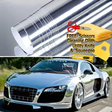 60" x 60" Silver Chrome Mirror Vinyl Film Wrap Sticker Stretchable 5ft x 5ft