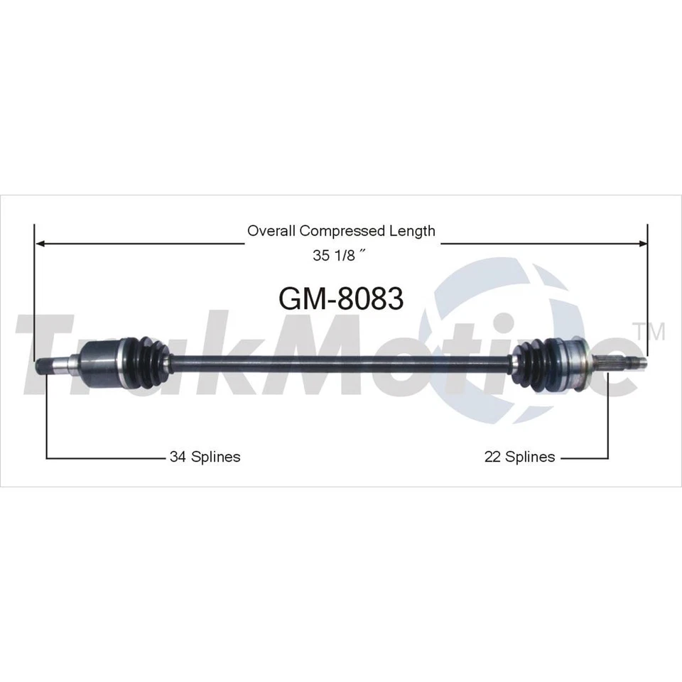 TrakMotive Front CV Axle Shaft Assembly Fits 1990 1991 1992 1993 Geo Storm - Image 2 of 3