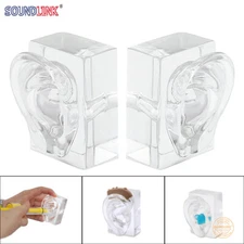 1Pair Acrylic Ear Model Demo EarMold for Hearing Aid Display and Ear Impression