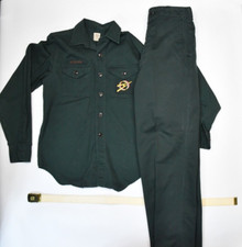 Boy Scouts Explorer Vintage Uniform Long Sleeve Shirt Pants Belt Patches Green