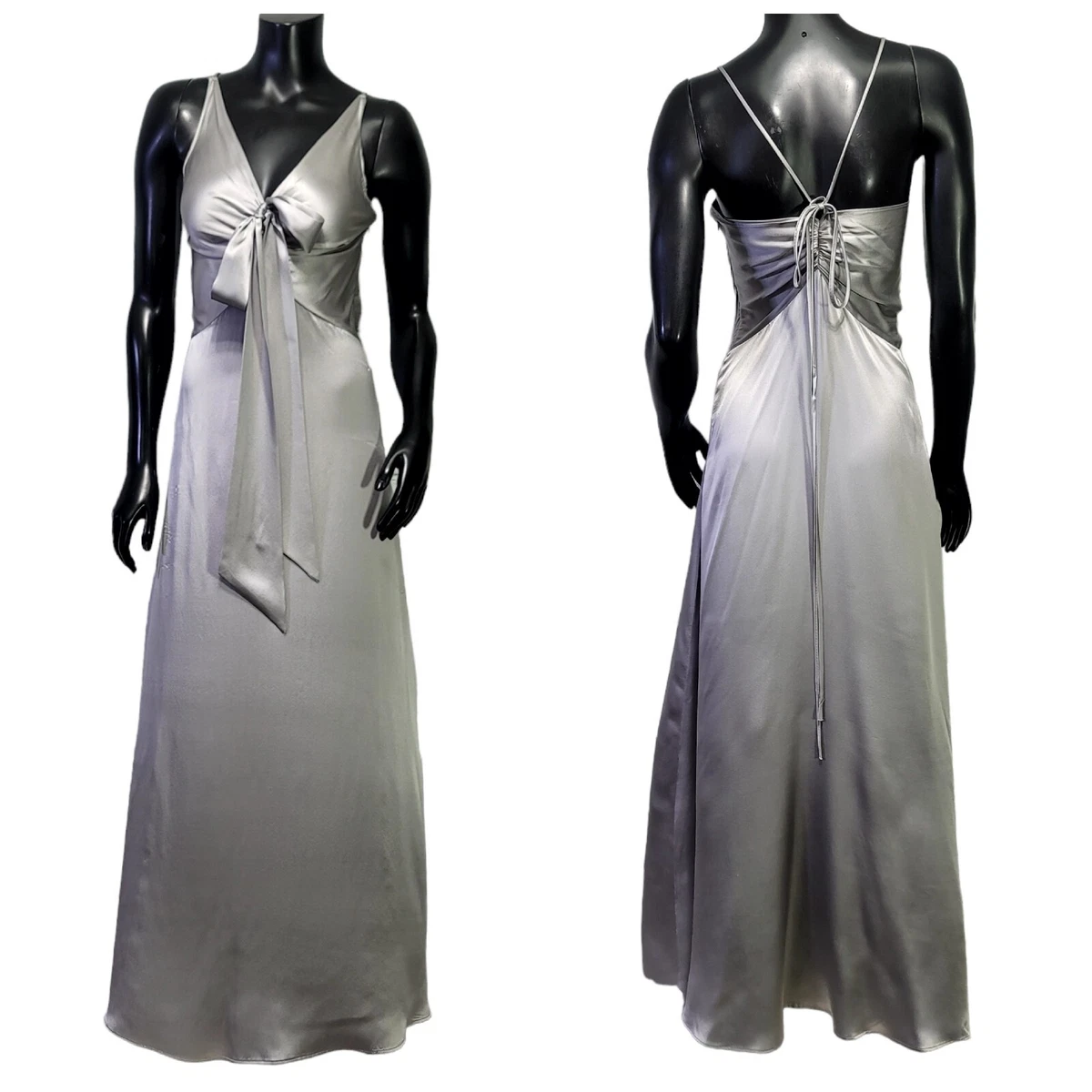 Michelle Mason backless halter-neck tie gown - White