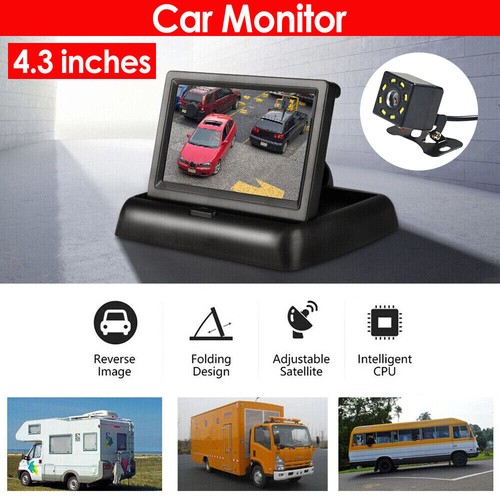 Car Backup Camera Rear View Parking System Night Vision+4.3" Mirror Monitor Kit - Picture 5 of 22