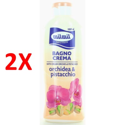 2 x Mil Mil Neutraler Badeschaum Orchidee und Pistazie 1000 ml