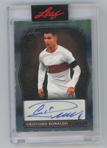 CRISTIANO RONALDO 2023 Leaf Art of Sport #BA-CR1 BLUE REFRACTOR Auto SP 1/2