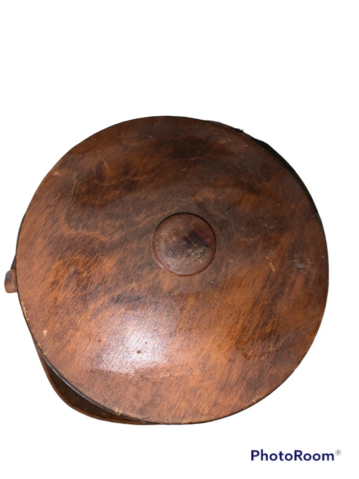 8” Vintage Firkin-Wood Sugar Bucket-Shaker Pantry Box-Cookies-Primitive - Image 4 of 4