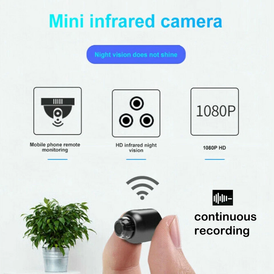 Wifi Mini Camera HD 1080P Video Motion Night Vision DVR Cam Camcorder Security - Image 2 of 4
