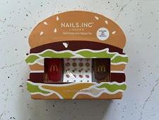 Nails Inc. x McDonald Mini Duo Nail Polish with Stickers - Burger - 0.54 fl oz