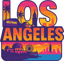 Los Angeles Sticker Decal Vinyl Die-Cut City Skyline Landmark Design