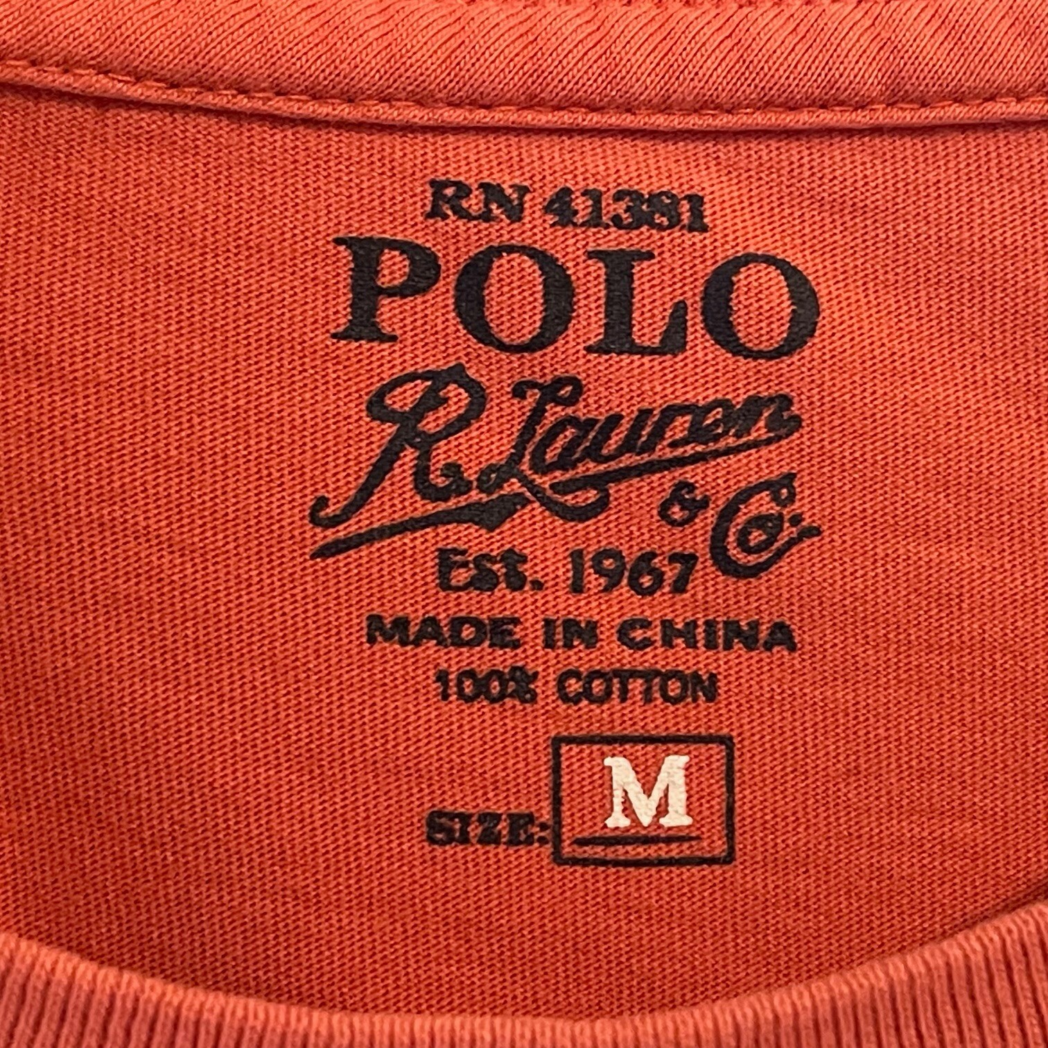 PONY Ralph Lauren POLO maglietta manica corta con tasca arancione con frangia blu media