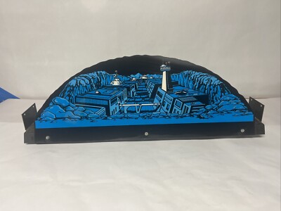 Midway Space Invaders Deluxe  Upright Arcade Moon Base Blue W/ Fixture ORIGINAL