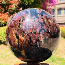 13.13LB Natural Fireworks Garnet Quartz Crystal Healing Ball Sphere Healing
