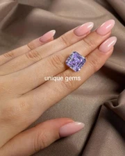 2 Ct Purple Blue Color VVS1 Diamond Trillion Cut Premium Quality Gemstone 8 MM
