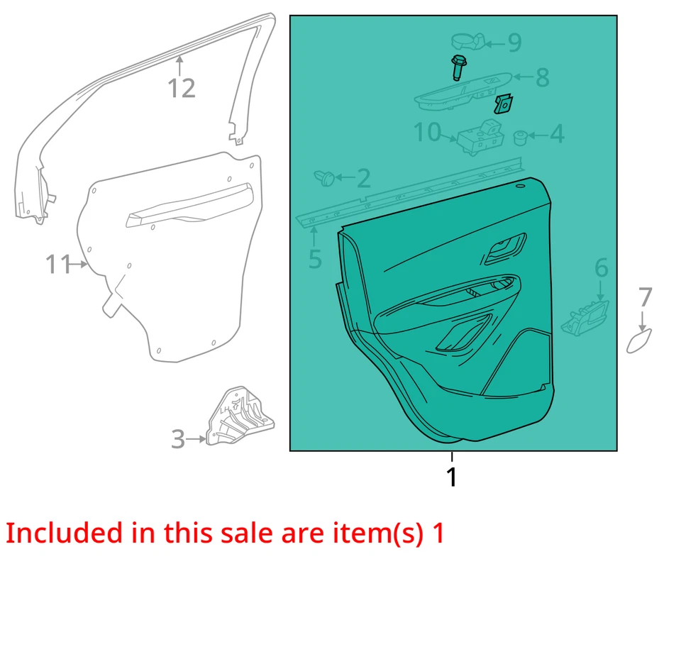 Chevrolet Trax 2020 panel de moldura de puerta trasera lateral del pasajero Foto 3 de 4