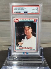 1990 POST Cereal #12 Mark McGwire PSA 8 NM-MT (NEW SLAB!) Very LOW POP!!