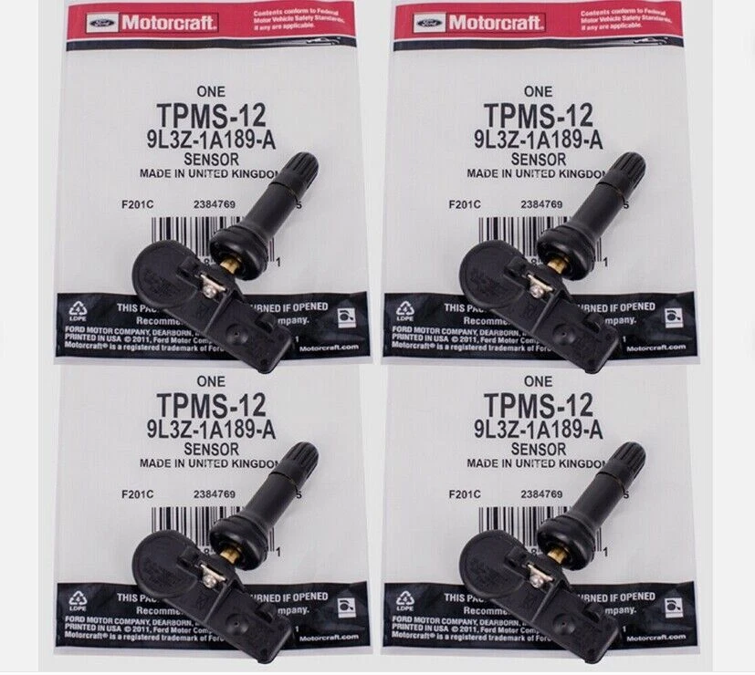 4PCS Genuine Motorcraft TIRE PRESSURE MONITORING SENSOR OEM TPMS-12 9L3Z-1A189-A Foto 2 de 4