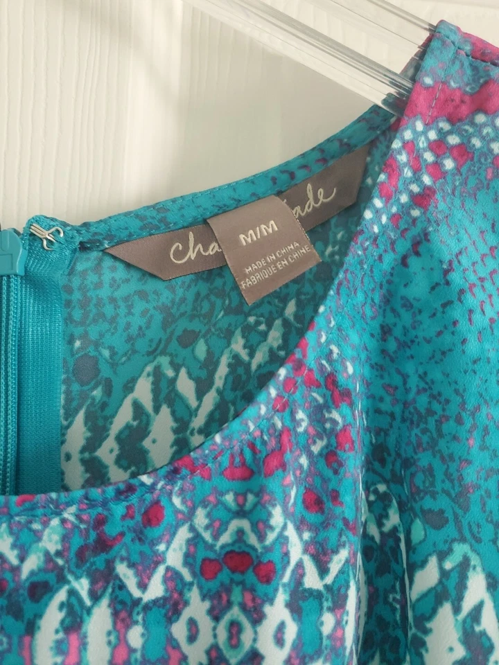 Charlie нефрит змеиной кожи платье женщина, цветной Funky, без рукавов, бирюзовый розовый - Изображение 3 из 4