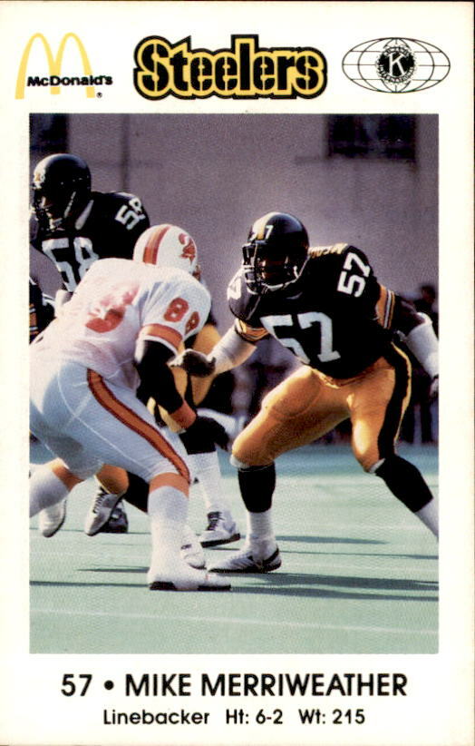 1984 Pittsburgh Steelers Police #57 Mike Merriweather McDonalds Card Football 