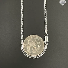 Italian Solid Sterling Silver Double Link Chain Necklace 925 Silver Chain UNISEX