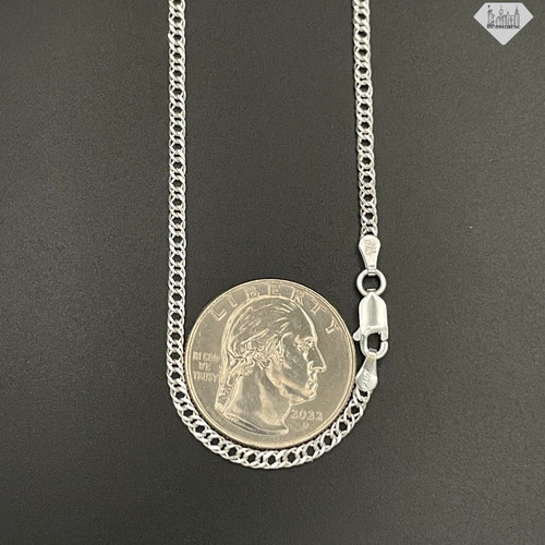 Italian Solid Sterling Silver Double Link Chain Necklace 925 Silver Chain UNISEX