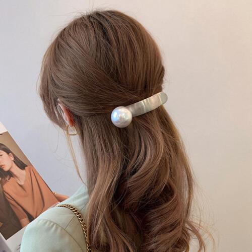 Perlen Haarspange Trend weiblich französischer Stil schlicht Metall Temperament Haar K0V0 - Bild 4 von 14