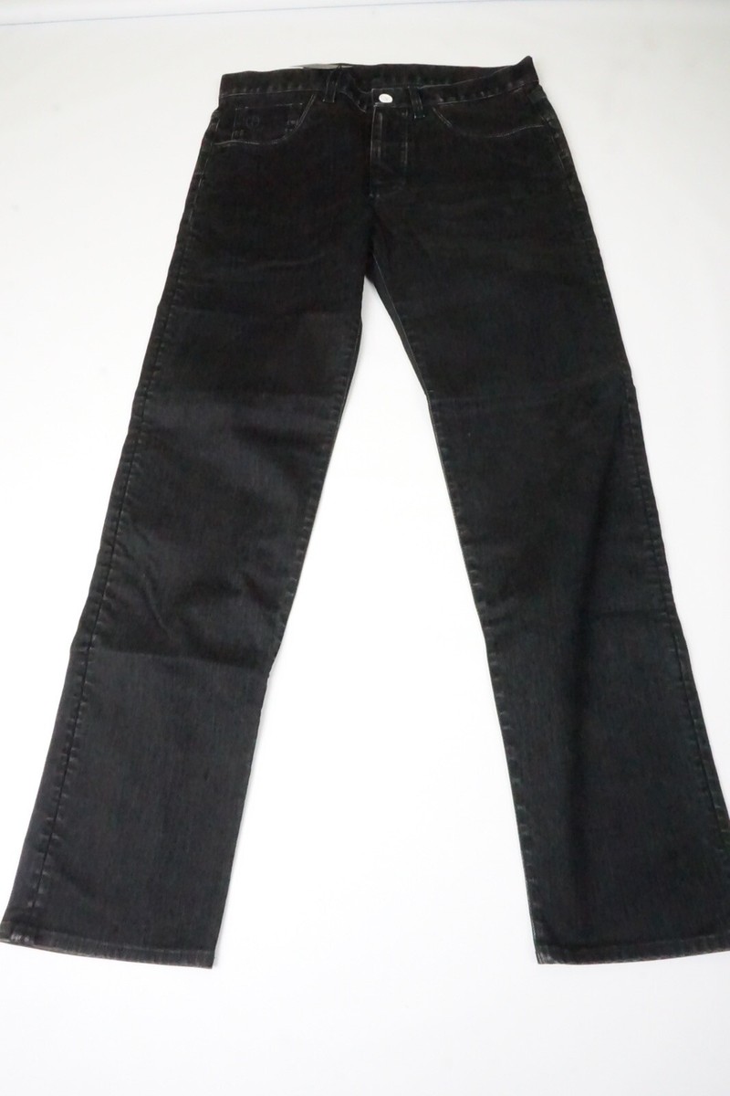 Giorgio Armani Black Label Black Wash Cotton Blend 5 Pocket