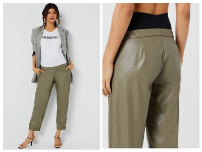 Pietro Brunelli Milano Womens Maternity Pants Eco Leather Oliver Jogger Pants LG