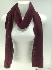 Women's RALPH LAUREN Burgundy WOOL-CASHMERE Long Winter Scarf - $58 MSRP