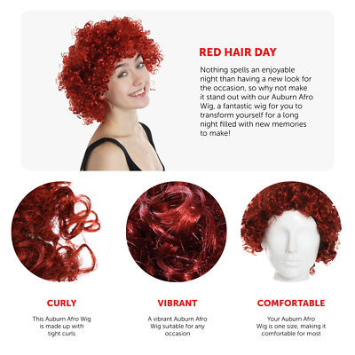 ORPHAN WIG GINGER CURLY AFRO WIG 70'S GIRL FANCY DRESS COSTUME ACCESSORY - Foto 8