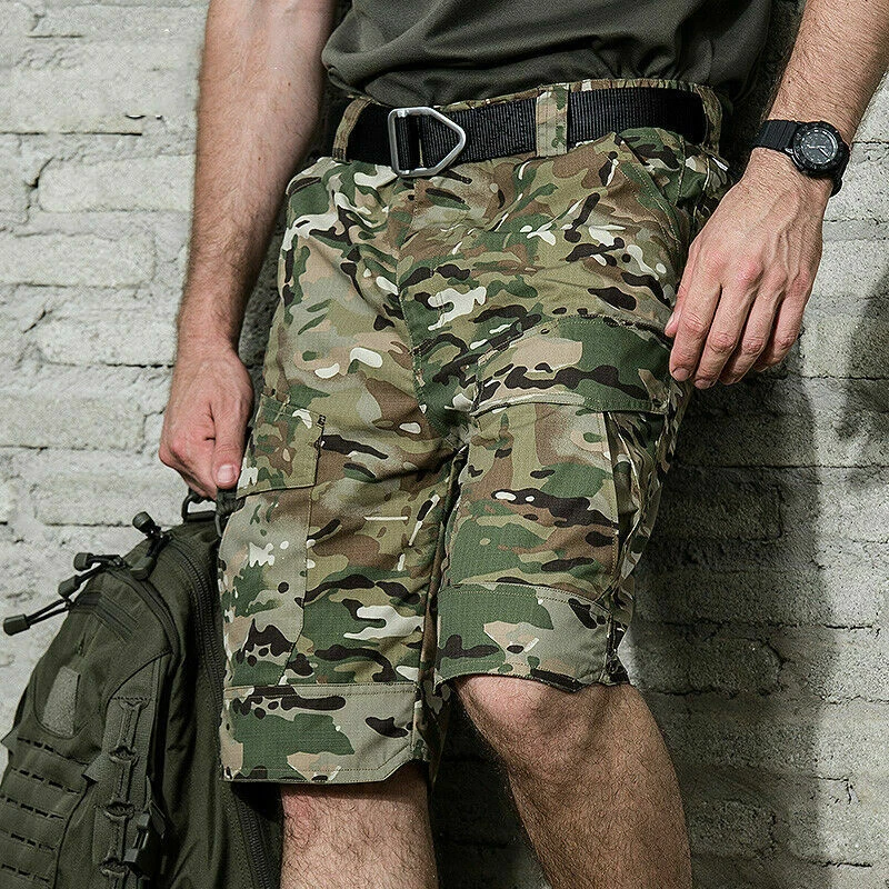 Herren Außen Taktische Shorts Schnelltrocknend Cargo Hose Capri Viele Taschen - Bild 3 von 4