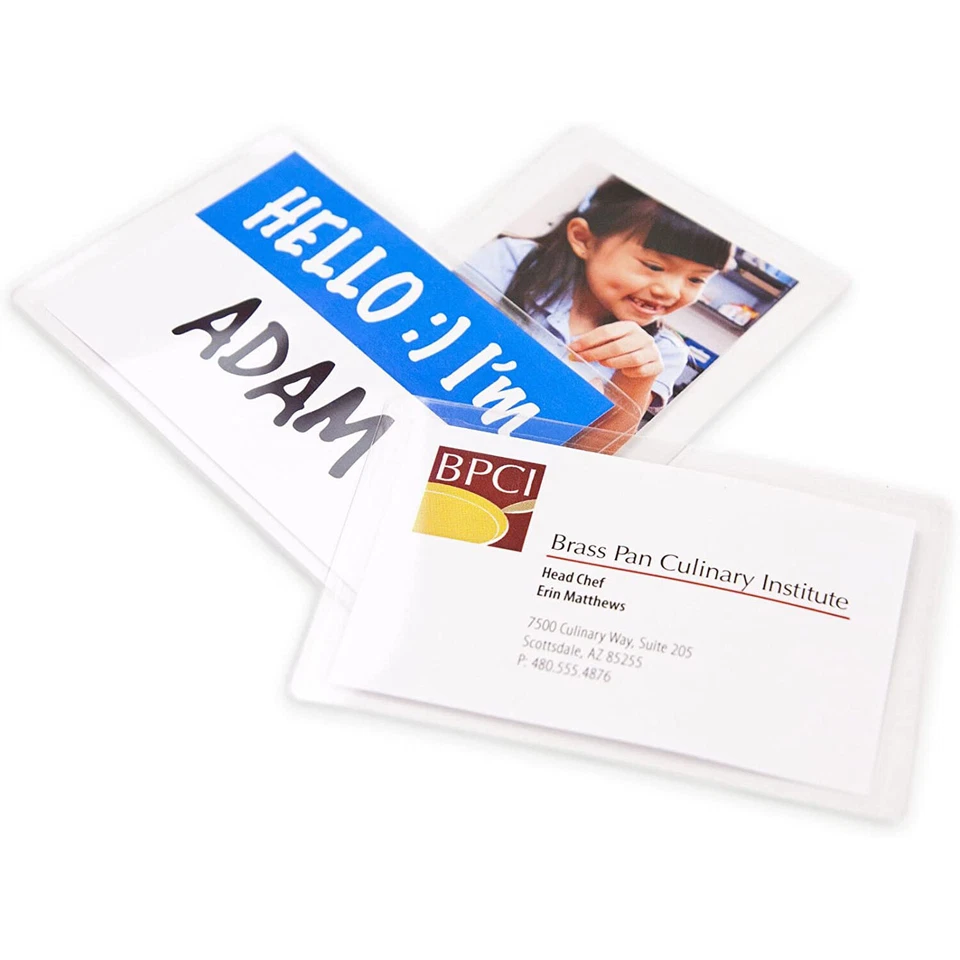 Xyron Cold Laminating Wallet Business Card Size Sheets, 2-3/8" x 3-9/16" Pouches - Image 2 of 3