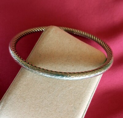 David Yurman Damen Armband Silber 2,5 mm Kabel gehämmert Stapelbar Armreif Medium