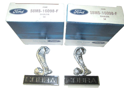 NOS 68 Shelby Mustang Fender Emblem Ornament S8MS-16098-F Pair | eBay