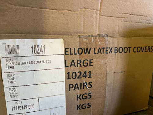 Yellow Hazmat Schutz Latexstiefel Chemikalienschutz Schuhabdeckung 3 Größen verfügbar - Bild 8 von 8