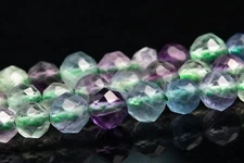 4MM Natural Multicolor Fluorite Beads Grade AA Faceted Round Loose Beads
