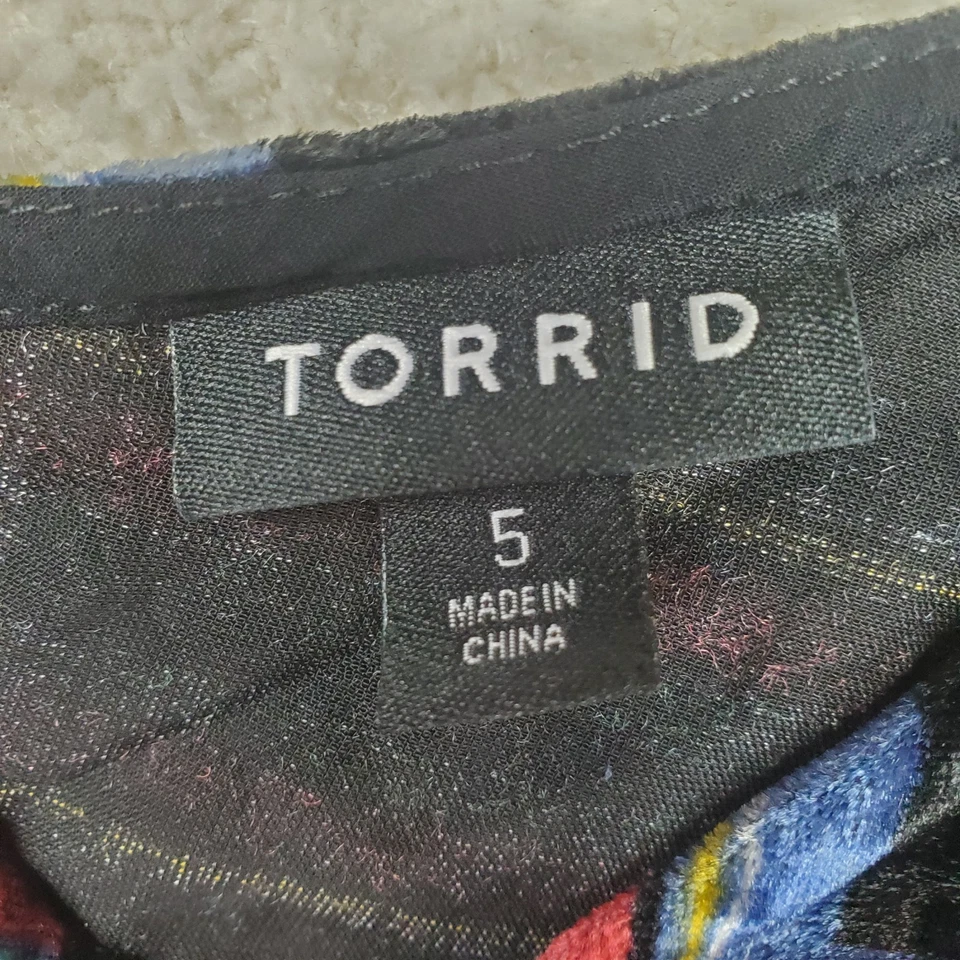 Camiseta sin mangas Torrid Sophie para mujer Cami 5XL negra tartán a cuadros terciopelo correa de espagueti Foto 3 de 4