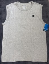 Champion Gray Mens Athletic Muscle Tee Tank Sleeveless T- Shirt Size Large