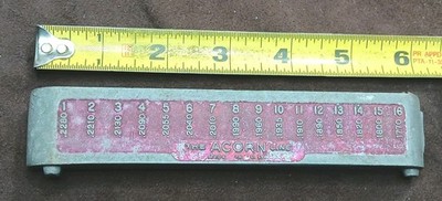 Vtg ''THE ACORN LINE'' Folding Drill Index Machinist Guide Made In The U.S.A.