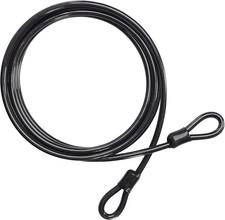 Bike Security Cable Lock - 4.5M/15Ft Long and 10Mm Thick Heavy Duty Black Cable