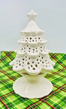 Yankee Christmas Tree Tea Light Holder Porcelain Votive Candle 2012