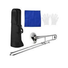 Silver Alto Trombone Brass Bb Tone B Flat Wind Instrument with Cupronickel Mo...