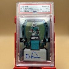 2023 prizm devon achane rpa-dac rookie patch auto /99 PSA 9