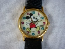 VINTAGE LORUS QUARTZ WATCH MICKEY MOUSE DISNEY GOLD TONE NEW BATTERY