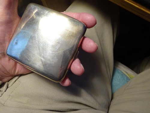WWI ID STERLING SILVER CIGARETTE CASE "US ARMY G. WARNER NICHOLAS MAJ. F. A."