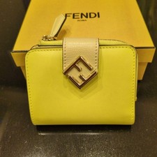 Fendi Bifold Wallet FF diamond yellow near mint gift F/S