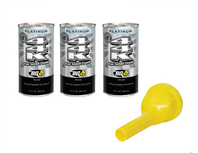 BG 44K PLATINUM Fuel System Cleaner Power Enhancer 11oz. Can PN 208 Qty 3 Funnel