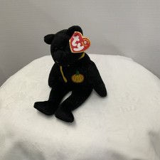 Haunt 2000 Ty Beanie Babie 8in Black Halloween Bear
