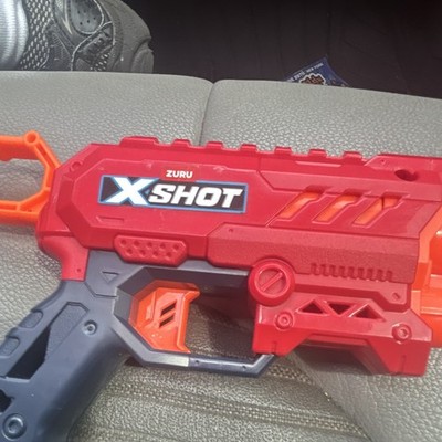 ZURU X-Shot Foam Dart Blaster Toy Gun Red/Orange/Gray 2024 Ages 8+
