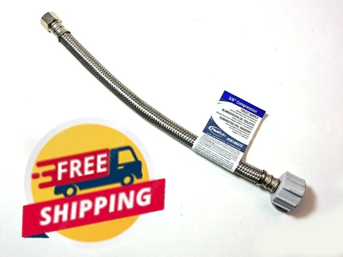 3/8" x 7/8" 12 inch ProFlo SS Compression Toilet Supply Line PFX146472 - Picture 1 of 7